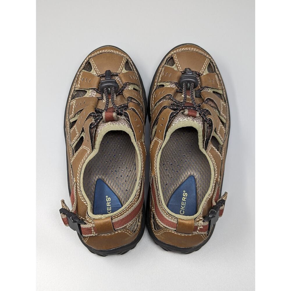 Dockers Men's Sport Sandals Fisherman Hiking Brown Bungee Shoes 90-21623 Size 7 - Picture 8 of 10